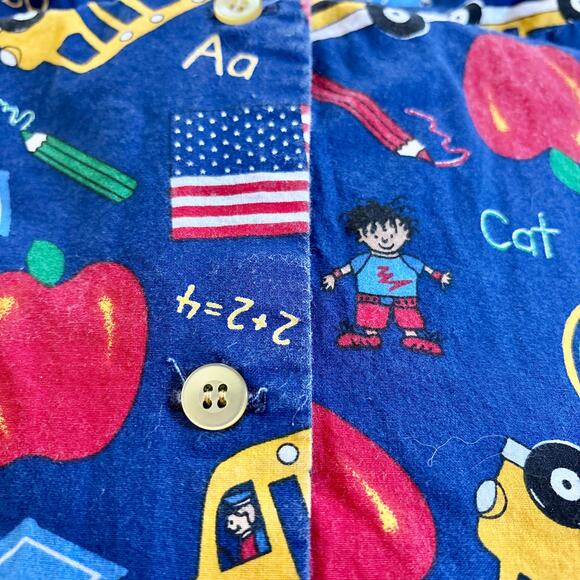 Vintage Handmade School Teacher Button Down Short Sleeve Top 4X - Picture 8 of 9